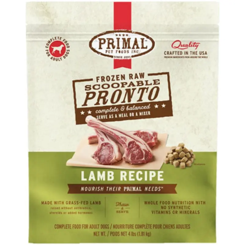 Primal Pronto Raw Frozen Canine Lamb Formula Dog Food 4 lb