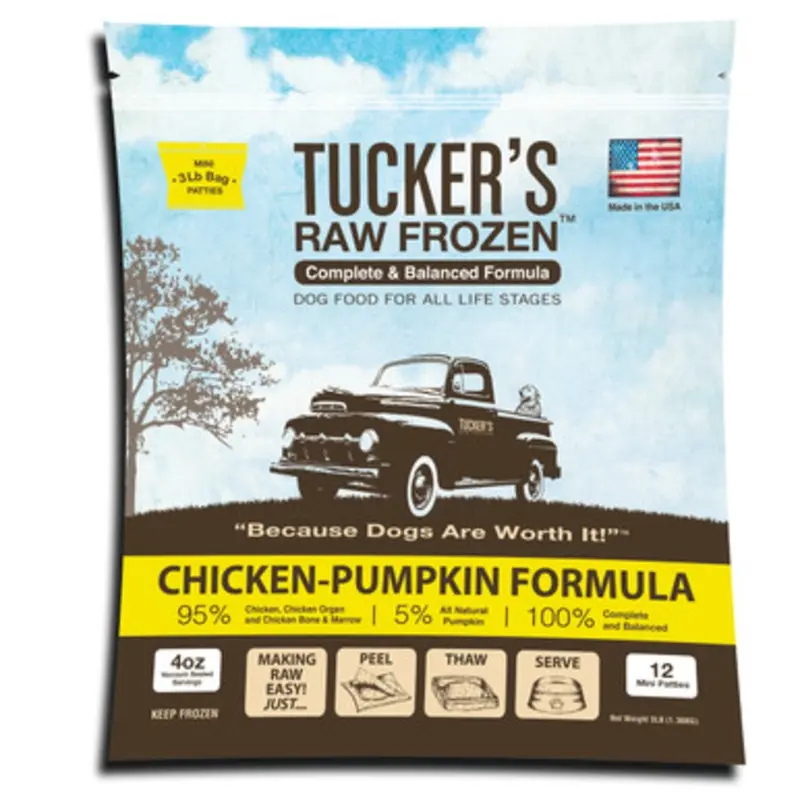Tucker's Raw Frozen Chicken-Pumpkin Recipe Dog Food 3 lb