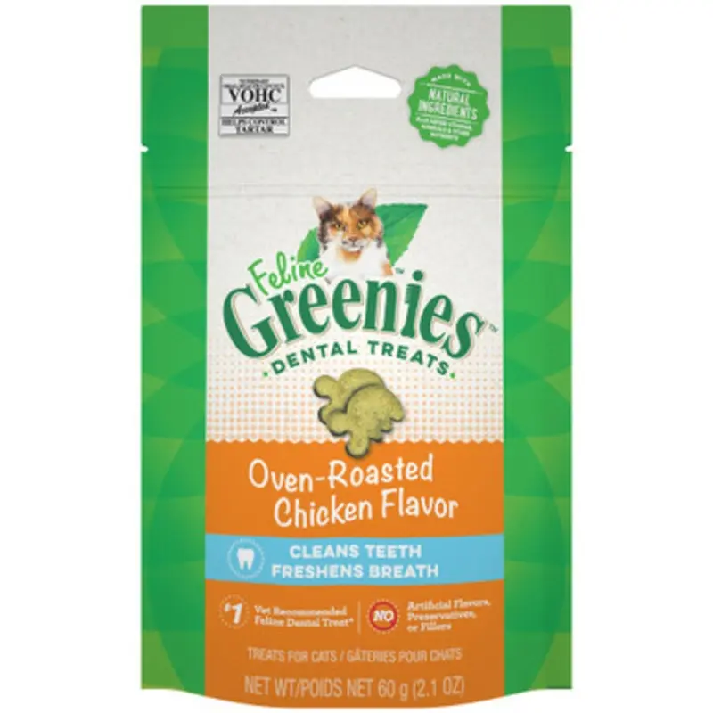 Feline Greenies Oven-Roasted Chicken Flavor Cat Dental Treat 2.1 oz