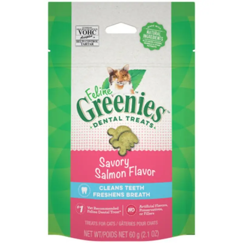 Feline Greenies Savory Salmon Flavor Cat Dental Treats 2.1 oz