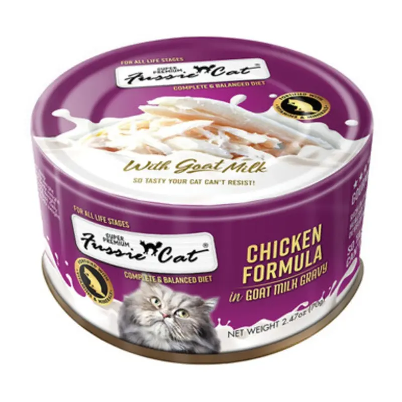 Fussie Cat Super Premium Chicken Formula in Goat Milk Canned Cat Food 2.47 oz