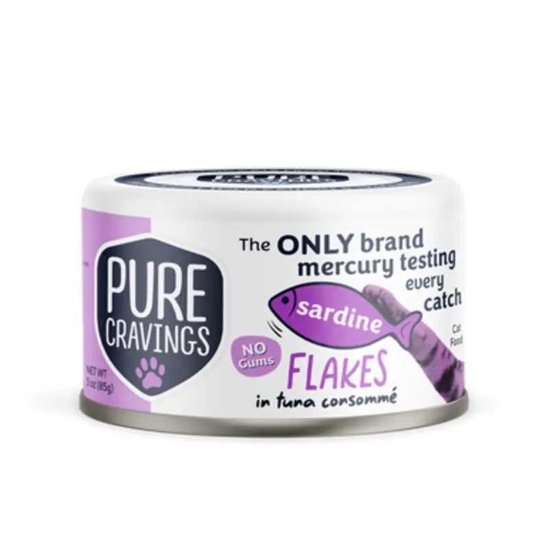 Pure Cravings Sardine Flakes in Tuna Consomm Canned Cat Food 3 oz