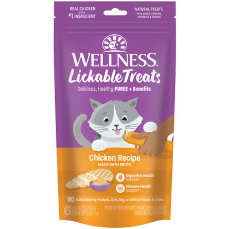 Wellness Chicken Recipe w/ Bone Broth Lickable Cat Treats, 6-Pack 6 pk