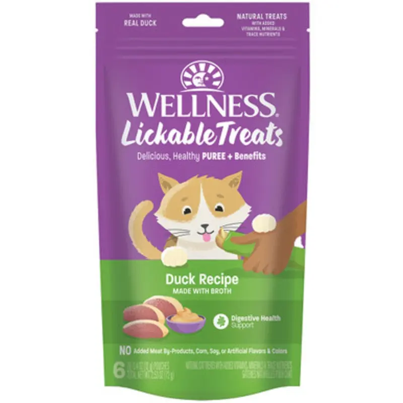 Wellness Duck Recipe w/ Bone Broth Lickable Cat Treats, 6-Pack 6 pk