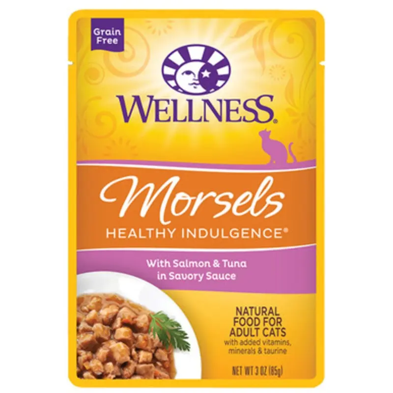 Wellness Morsels w/ Salmon & Tuna in Savory Sauce Adult Wet Cat Food 3 oz