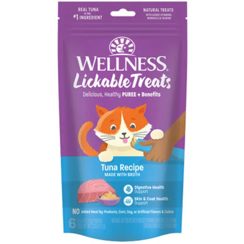 Wellness Tuna Recipe w/ Bone Broth Lickable Cat Treats, 6-Pack 6 pk