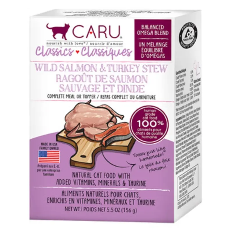 Caru Classics Wild Salmon & Turkey Stew Wet Cat Food 6 oz
