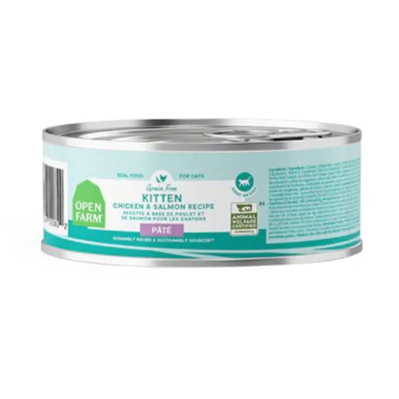 Open Farm Grain Free Chicken & Salmon Recipe Pate Canned Kitten Food 2.8 oz