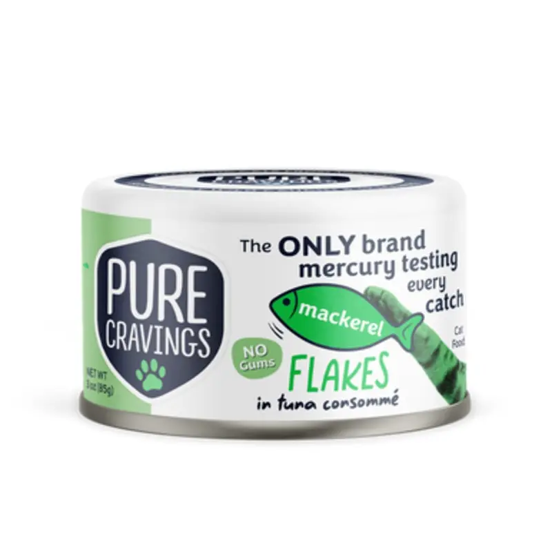 Pure Cravings Mackerel Flakes in Tuna Consomm Canned Cat Food 3 oz