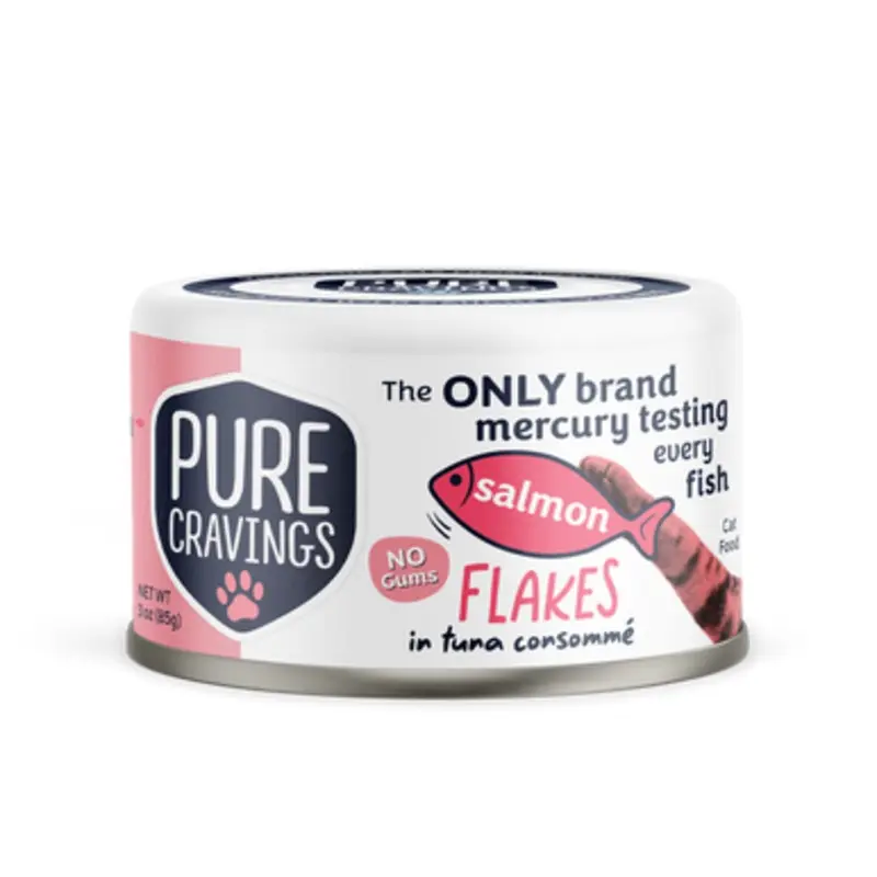 Pure Cravings Salmon Flakes in Tuna Consomm Canned Cat Food 3 oz
