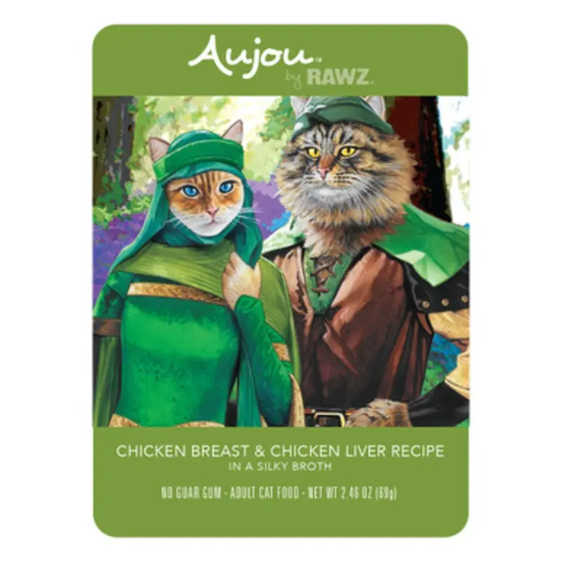 RAWZ Aujou Chicken Breast & Chicken Liver Recipe Wet Cat Food 2.46 oz