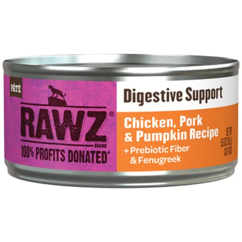 RAWZ Digestive Support Chicken, Pork & Pumpkin Recipe Canned Cat Food 5.5 oz