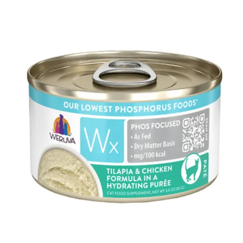 Weruva Wx Phos Focused Tilapia & Chicken Formula Pate Cat Food Supplement 3.0 oz