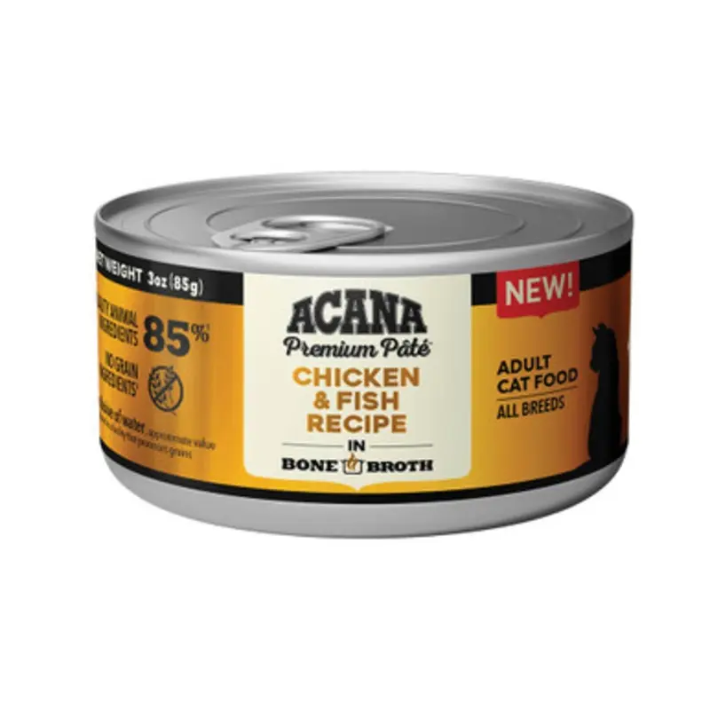Acana Premium Pate Chicken & Fish Recipe In Bone Broth Canned Cat Food 3 oz