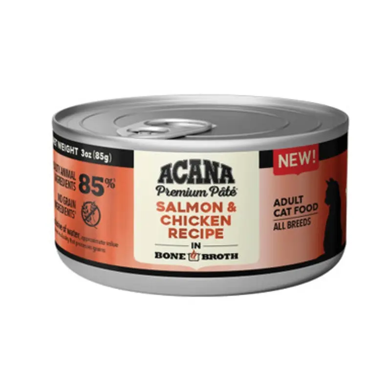 Acana Premium Pate Salmon & Chicken Recipe In Bone Broth Canned Cat Food 3 oz
