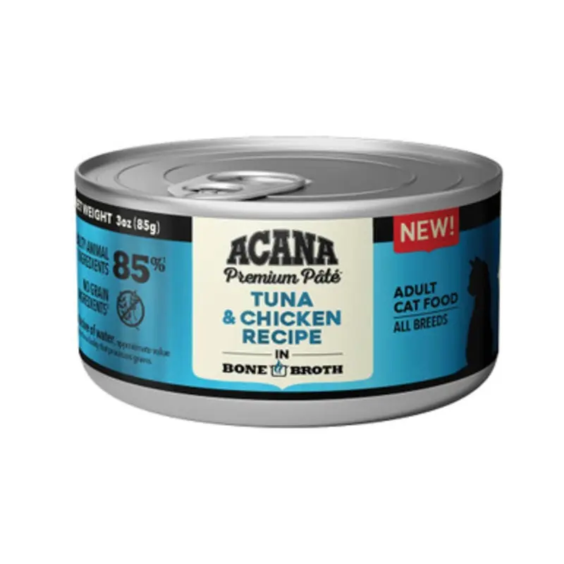 Acana Premium Pate Tuna & Chicken Recipe In Bone Broth Canned Cat Food 3 oz