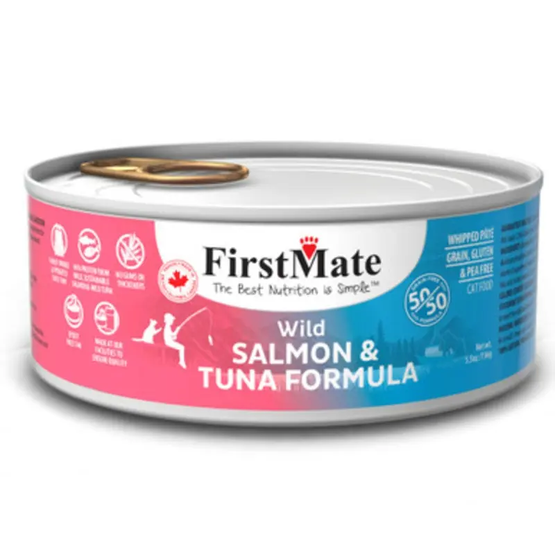FirstMate 50/50 Wild Salmon & Wild Tuna Formula Canned Cat Food 5.5 oz