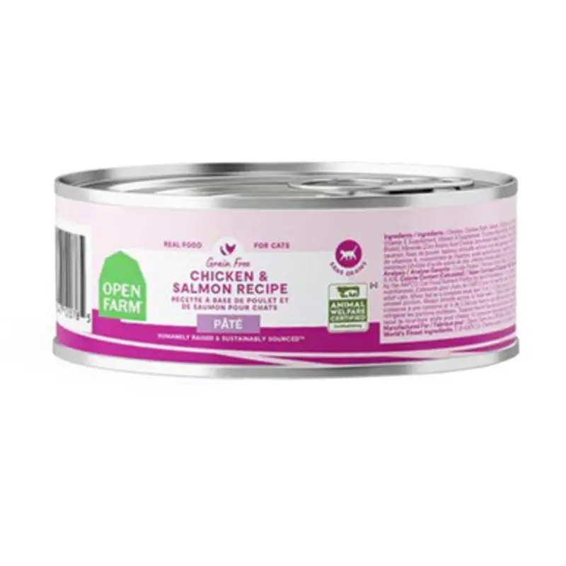 Open Farm Grain Free Chicken & Salmon Recipe Pate Canned Cat Food 2.8 oz