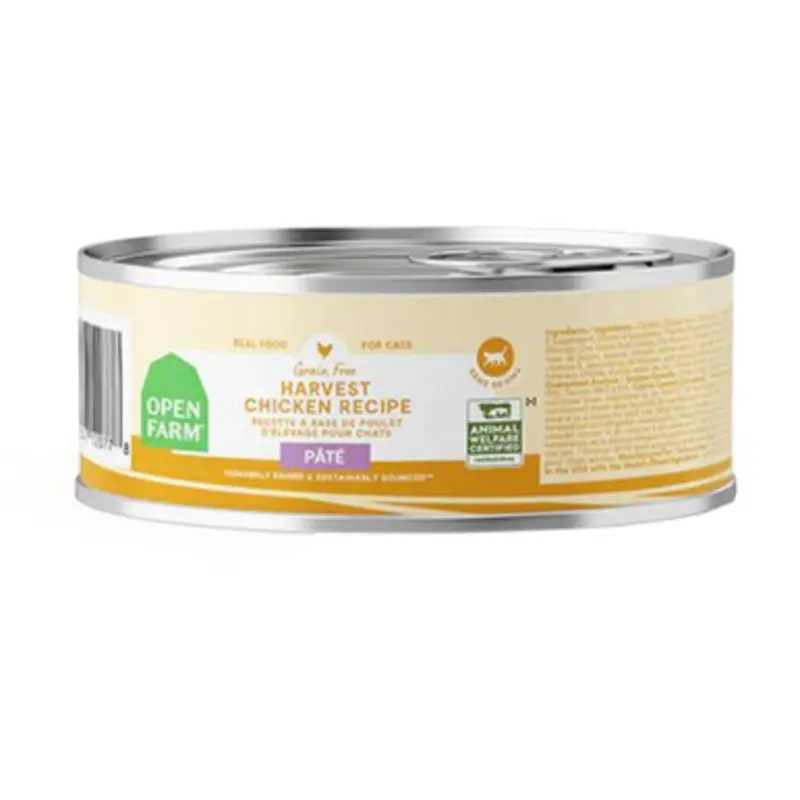 Open Farm Grain Free Harvest Chicken Recipe Pate Canned Cat Food 2.8 oz