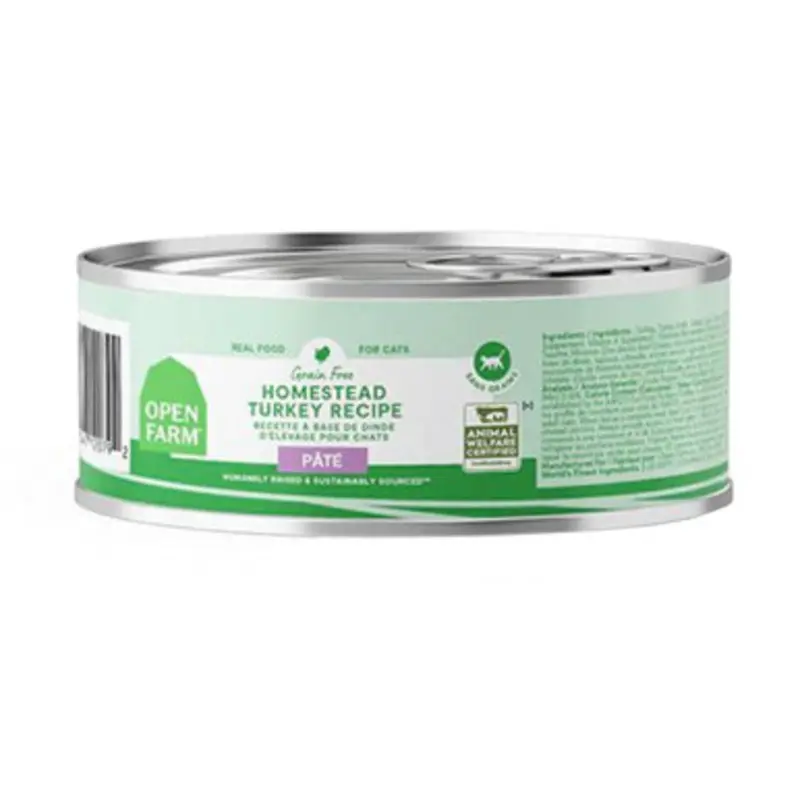 Open Farm Grain Free Homestead Turkey Recipe Pate Canned Cat Food 2.8 oz