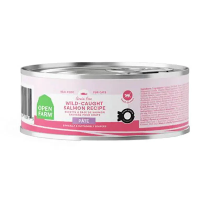 Open Farm Grain Free Wild-Caught Salmon Recipe Pate Canned Cat Food 2.8 oz