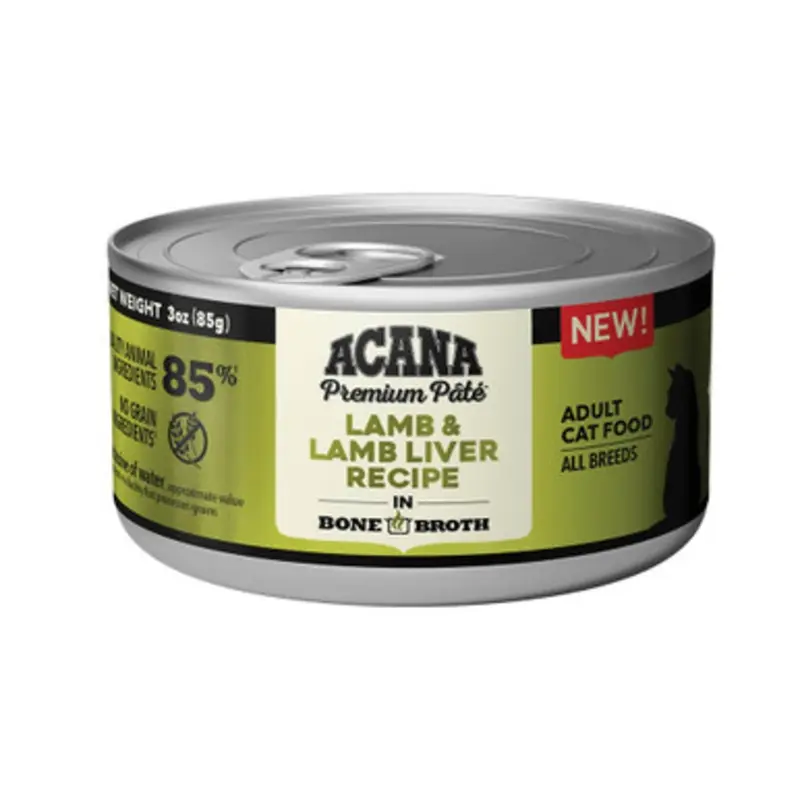 Acana Premium Pate Lamb & Lamb Liver Recipe In Bone Broth Canned Cat Food 3 oz