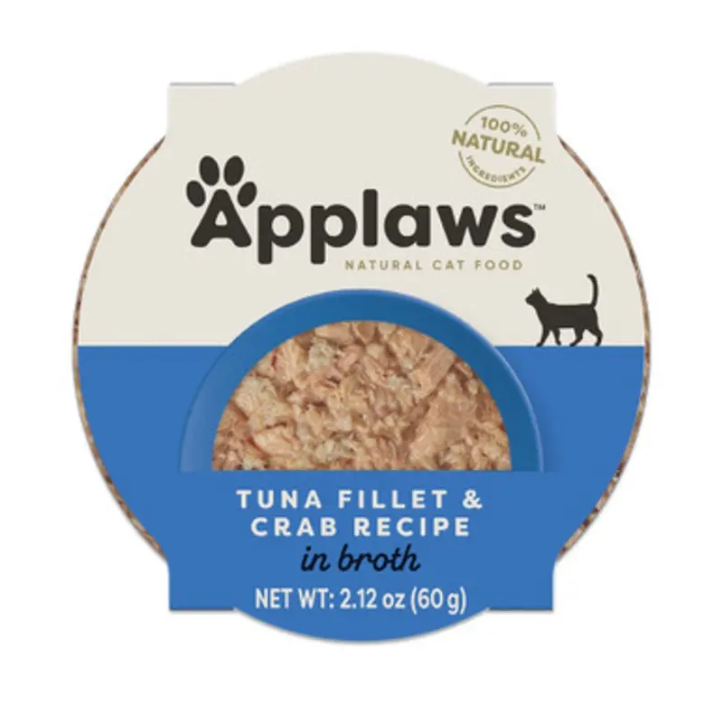 Applaws Tuna Fillet & Crab Recipe in Broth Wet Cat Food 2.12 oz