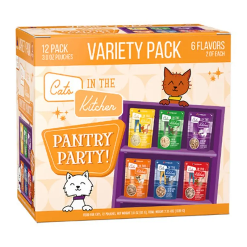 Cats in the Kitchen Pantry Party!  Variety Pack Wet Cat Food 3 oz - 12 ct