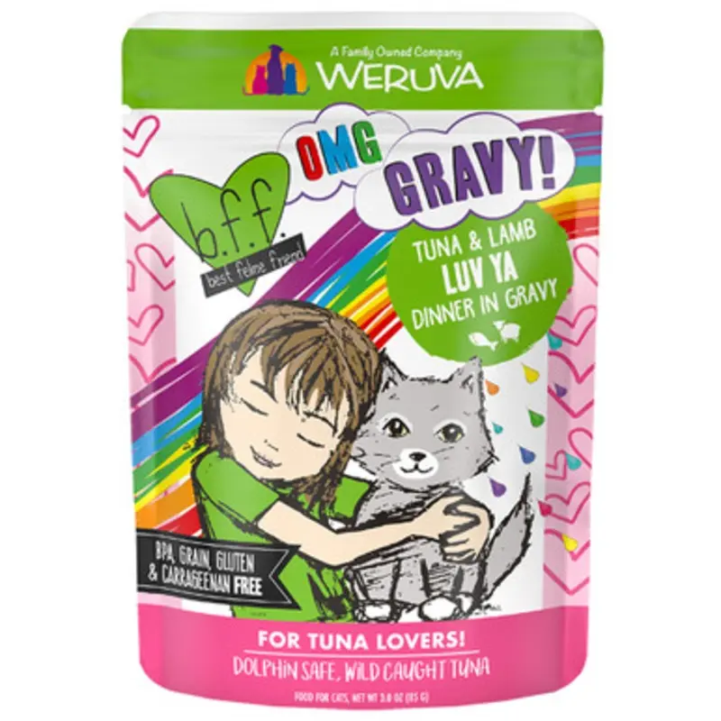 Weruva B.F.F. OMG Tuna & Lamb Luv Ya Dinner in Gravy Wet Cat Food 3 oz