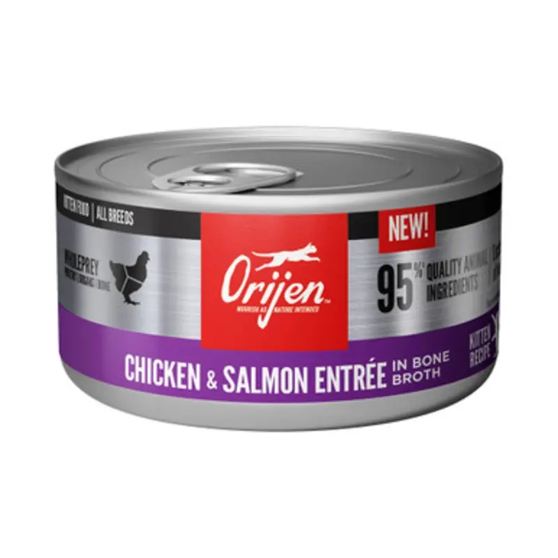 Orijen Chicken & Salmon Entre In Bone Broth Canned Kitten Food 3 oz