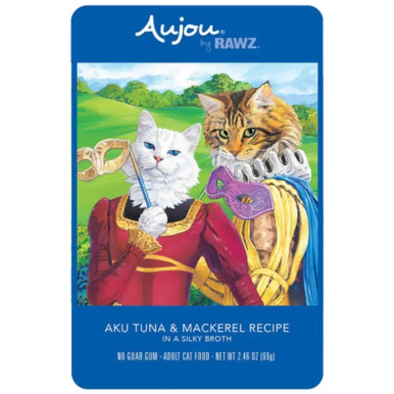 RAWZ Aujou Aku Tuna & Mackerel Recipe in Silky Broth Wet Cat Food 2.46 oz