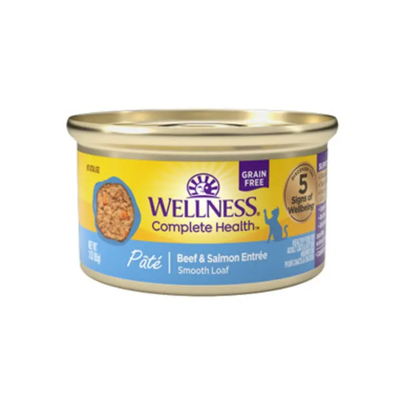 Wellness Complete Health Pate Beef & Salmon Entre Canned Cat Food 3 oz
