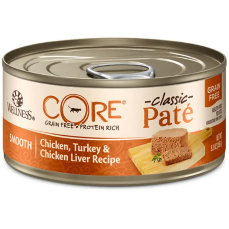 Wellness CORE Pate Chicken, Turkey & Chicken Liver Canned Cat Food 5.5 oz