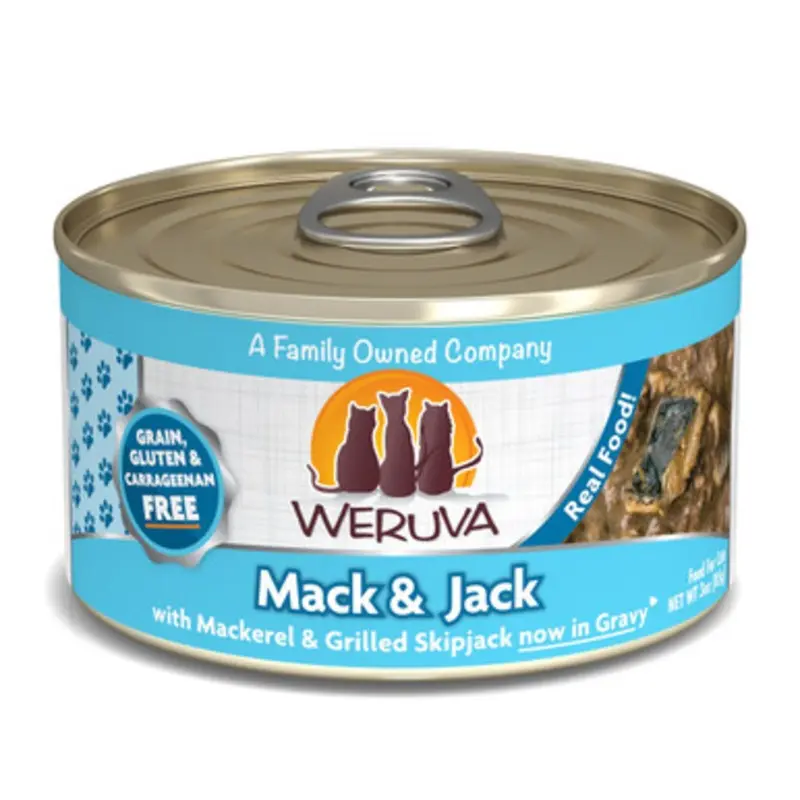 Weruva Mack & Jack with Mackerel and Grilled Skipjack Canned Cat Food 3 oz
