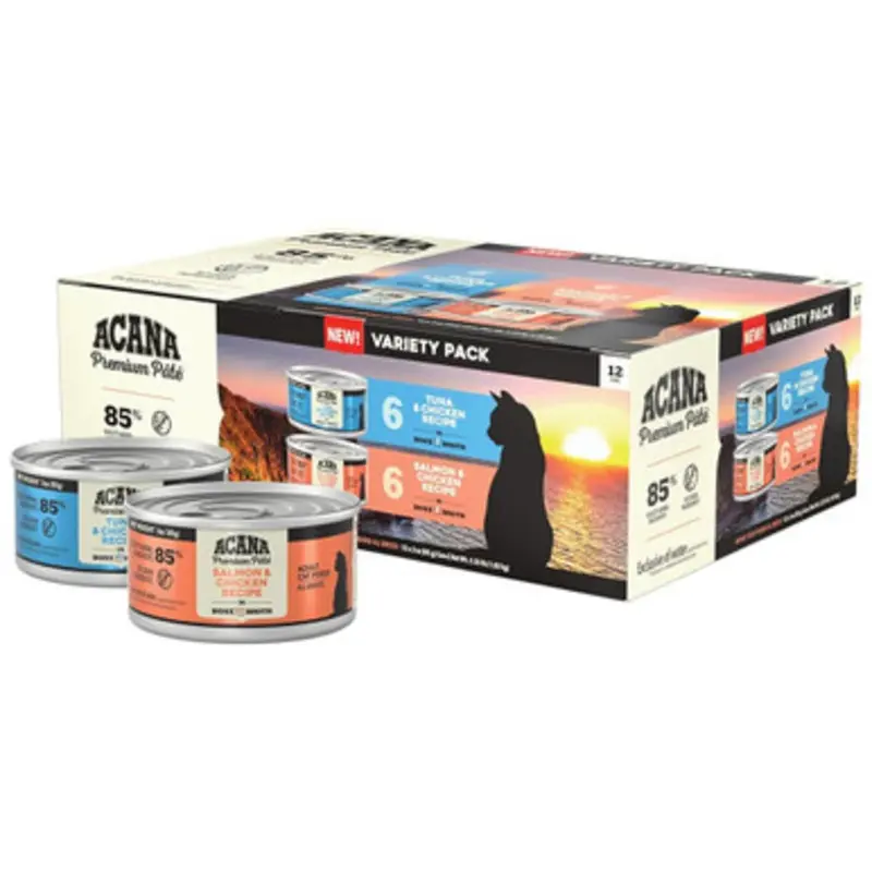 Acana Premium Pate Variety Pack Canned Adult Cat Food 3 oz - 12 pk