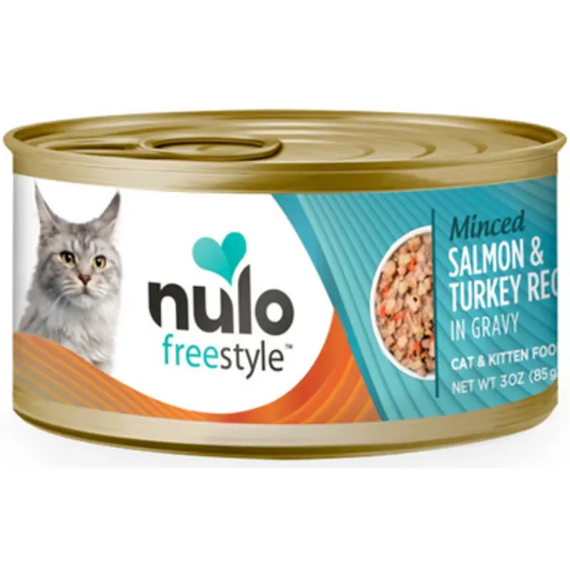 Nulo Freestyle Cat & Kitten Minced Salmon & Turkey Recipe in Gravy Canned Cat Food 3 oz