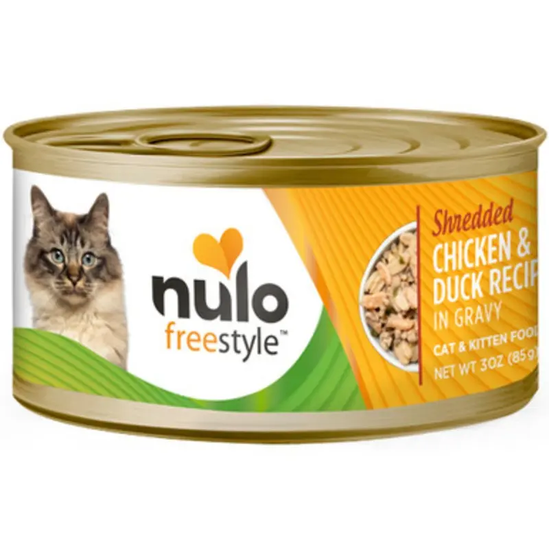 Nulo Freestyle Cat & Kitten Shredded Chicken & Duck Recipe In Gravy Canned Cat Food 3 oz