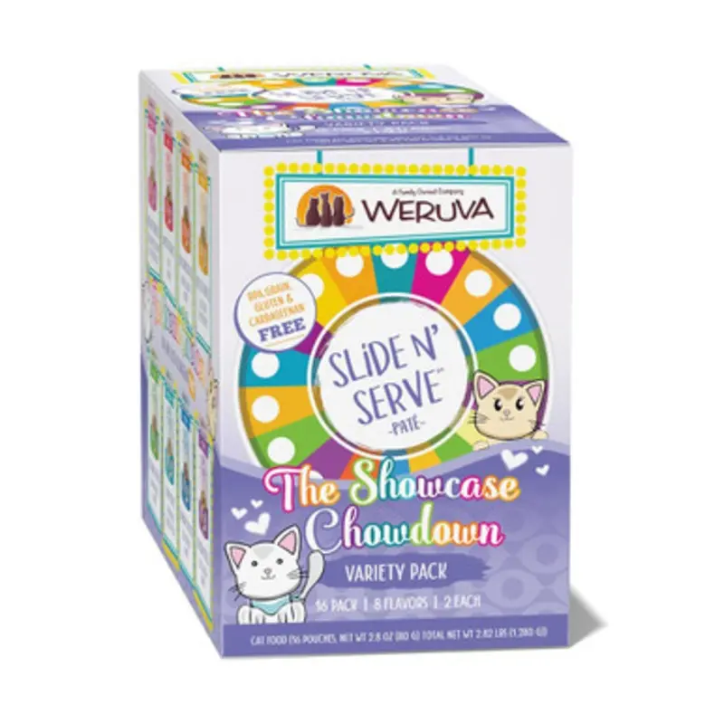 Slide N' Serve The Showcase Chowdown Variety Pack Wet Cat Food 2.8 oz - 16 ct