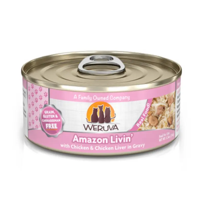 Weruva Amazon Livin' w/ Chicken & Chicken Liver in Gravy Canned Cat Food 3 oz