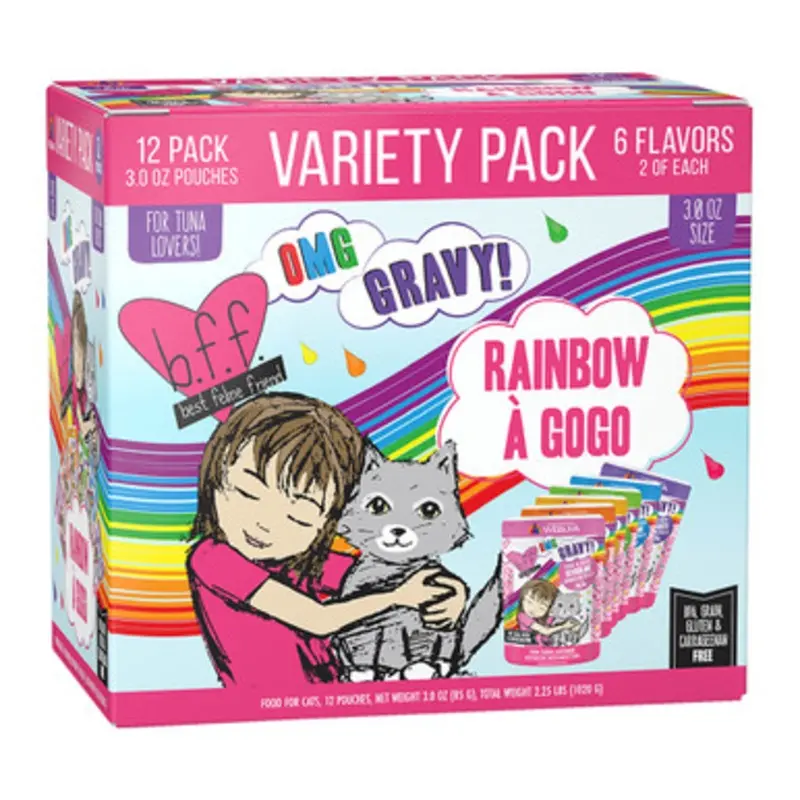 Weruva B.F.F. OMG! Rainbow A Gogo Variety Pack Wet Cat Food 3 oz - 12 ct