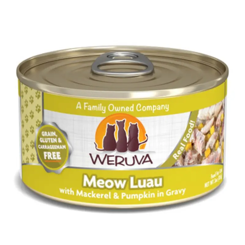 Weruva Meow Luau with Mackerel and Pumpkin in Gravy Canned Cat Food 3 oz