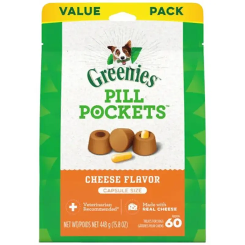 Greenies Pill Pockets Cheese Flavor Capsule Size Soft Dog Treats 15.8 oz