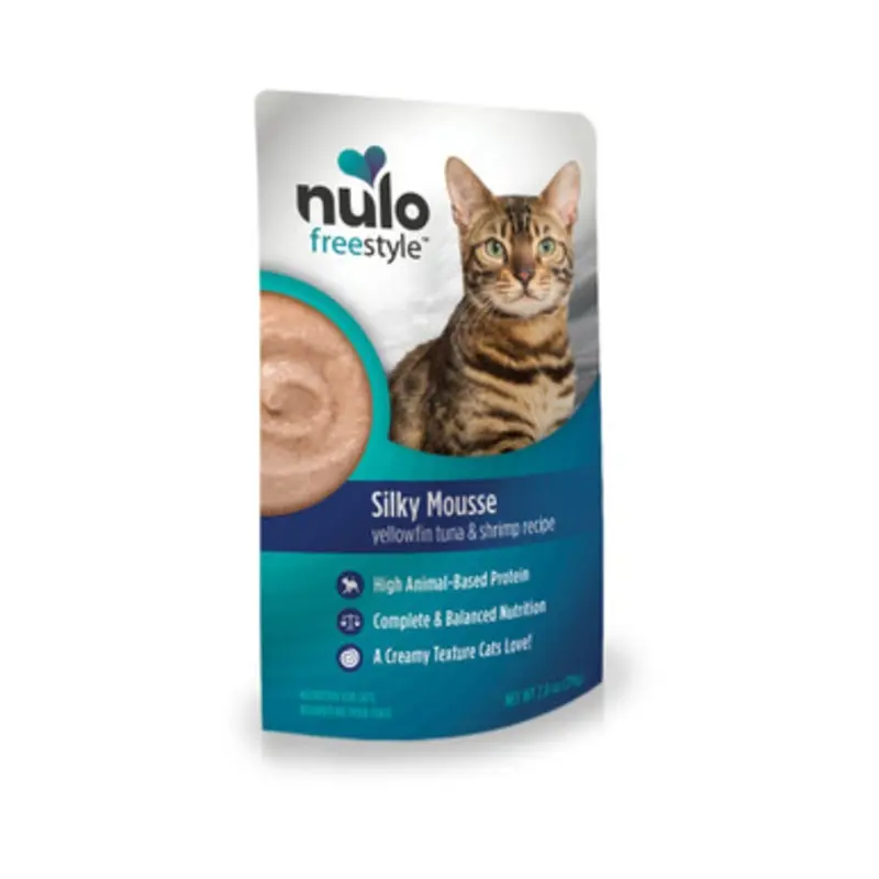 Nulo Freestyle Silky Mousse Yellowfin Tuna & Shrimp Recipe Wet Cat Food 2.8 oz