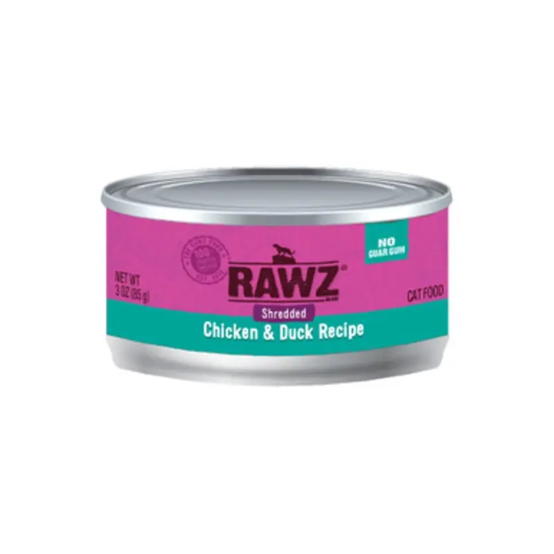 RAWZ Shredded Chicken & Duck Recipe Adult Canned Cat Food 3 oz