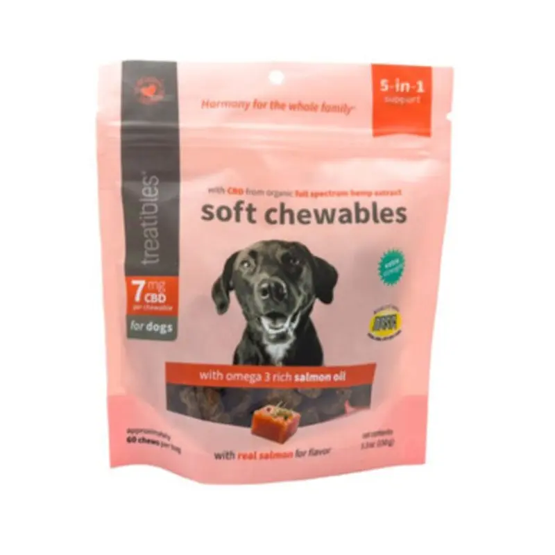 Treatibles Extra Strength with Salmon Oil 7 mg CBD Soft Dog Chews 60 ct