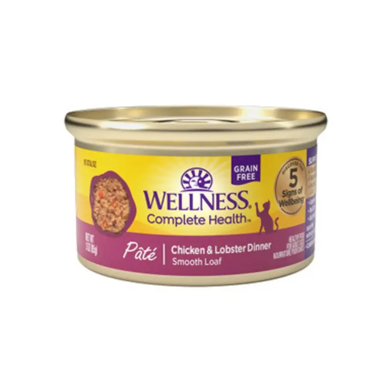 Wellness Complete Health Pate Chicken & Lobster Dinner Canned Cat Food 3 oz