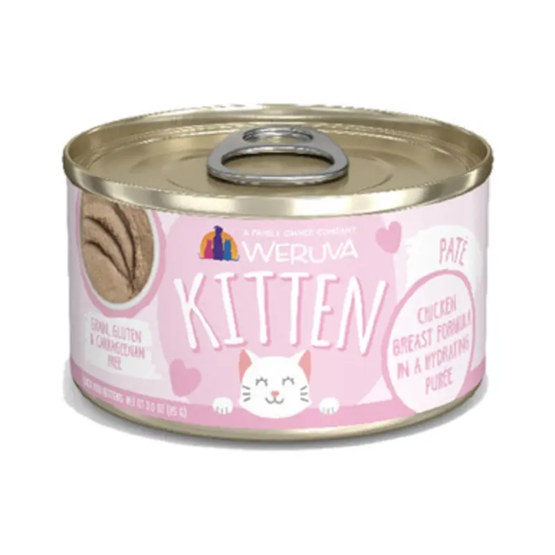 Weruva Kitten Chicken Breast Formula in a Hydrating Puree Canned Kitten Food 3 oz