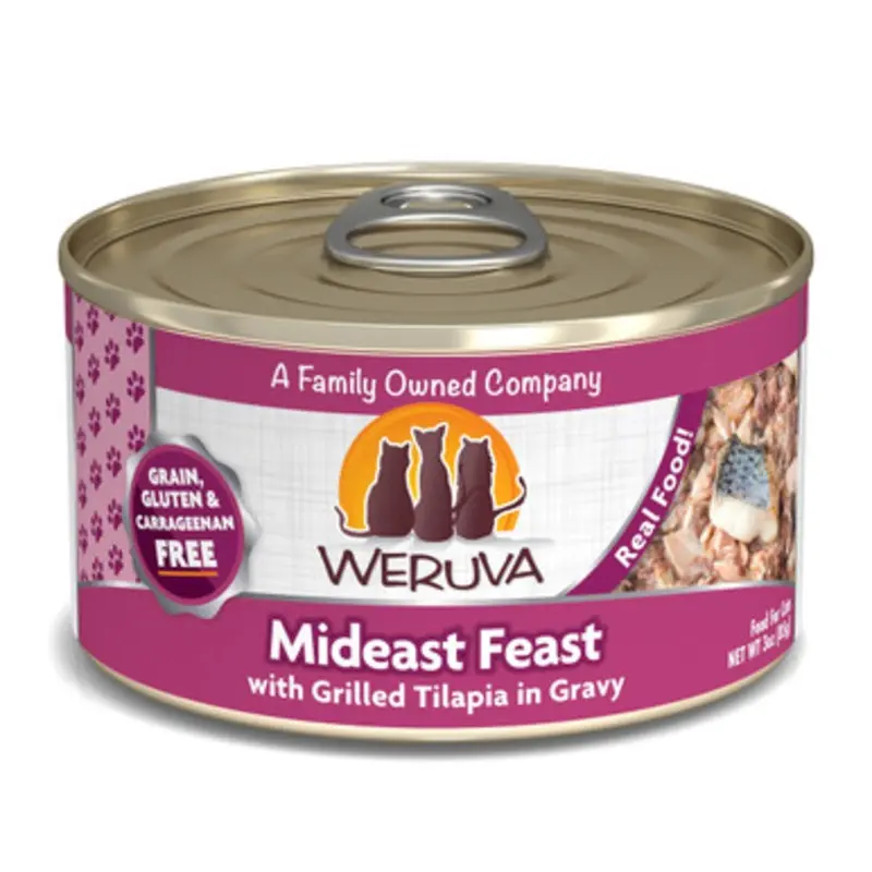 Weruva Mideast Feast with Grilled Tilapia in Gravy Canned Cat Food 3 oz