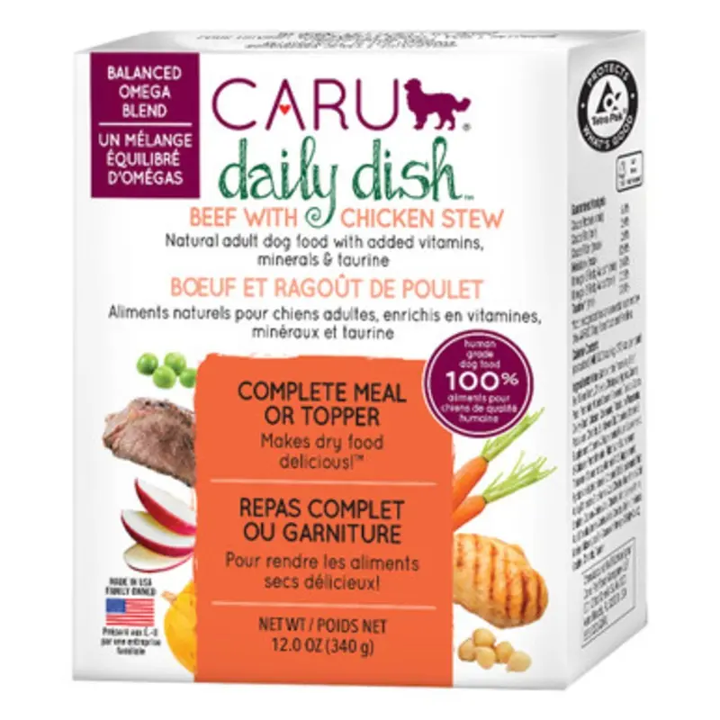 Caru Daily Dish Beef w/ Chicken Stew Wet Dog Food 12.5 oz