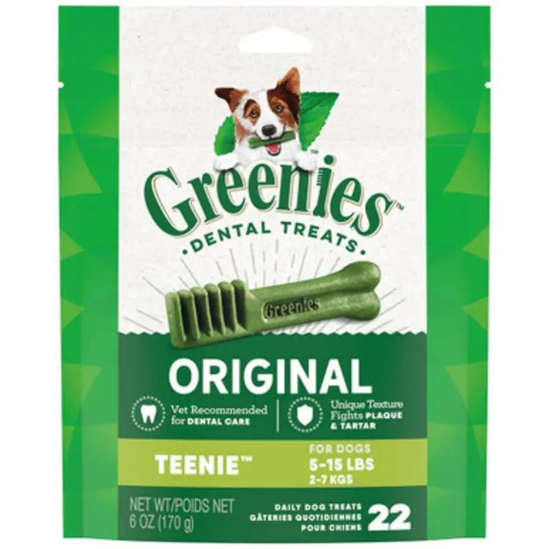 Greenies Original Dental Care Daily Dog Treats Teenie - 22 ct